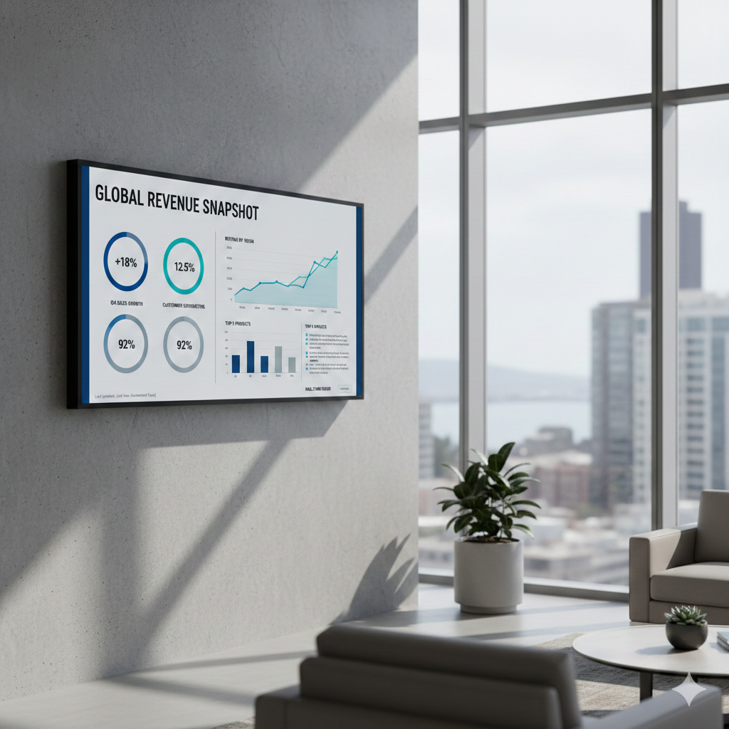 How to Securely Display an Executive Dashboard on Signage at Corporate Headquarters